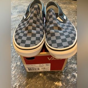 Vans Pewter Checker Classic Slip-On Size 7.5 WO